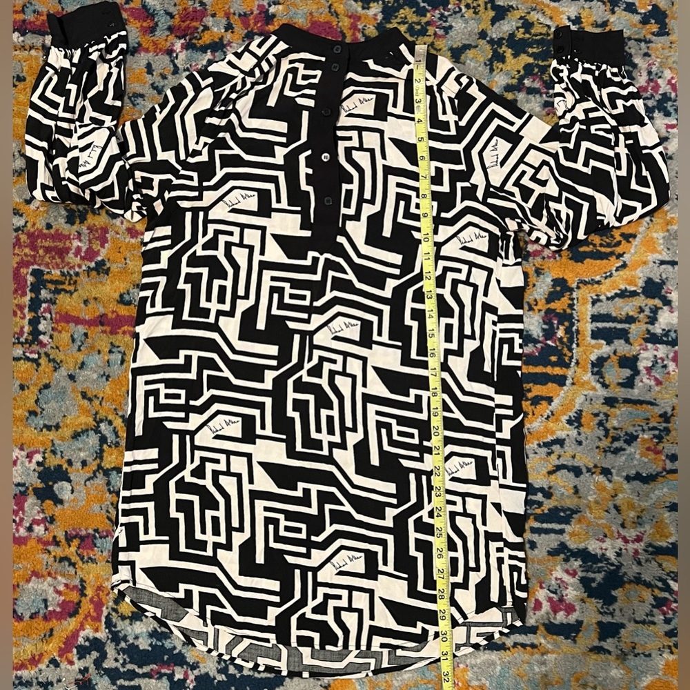 H&M X Richard Allen Geometric Print Shirtdress - Picture 7 of 10